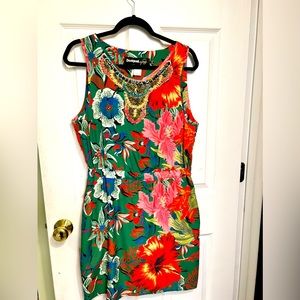 EUC Tropical Green Print Dress 44